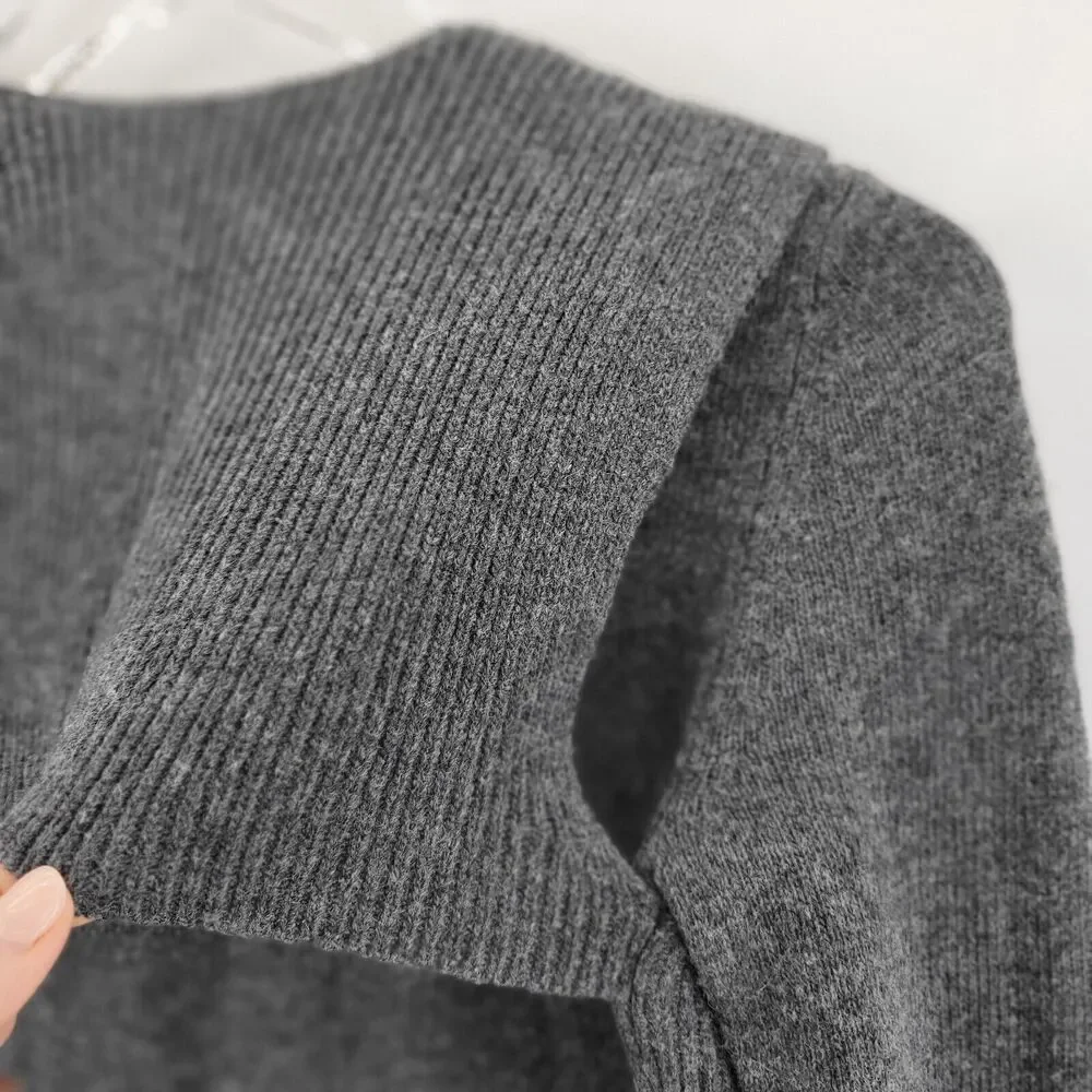 Allsaints Womens Sweater Size 4 Charcoal Gray Agari Jumper Lambswool‎ Angora